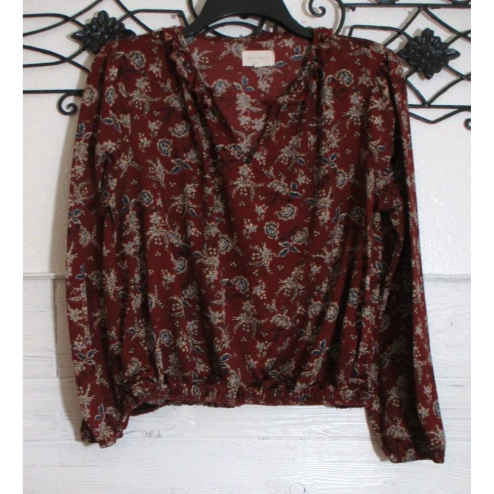 Anthropologie Melloday Women's Top Size M Multicolor Floral Long Sleeve